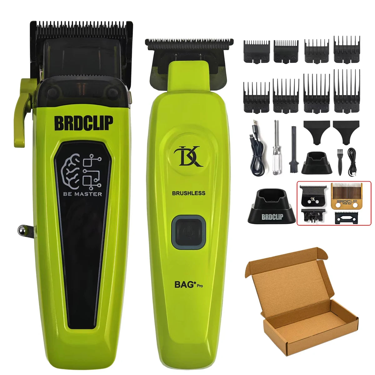 BRDCLIP Professional Barber Hair Cutting Machine Kit Base Charger 7500RPM Hair Clipper DLC Blade Salon Hair Trimmer for Men