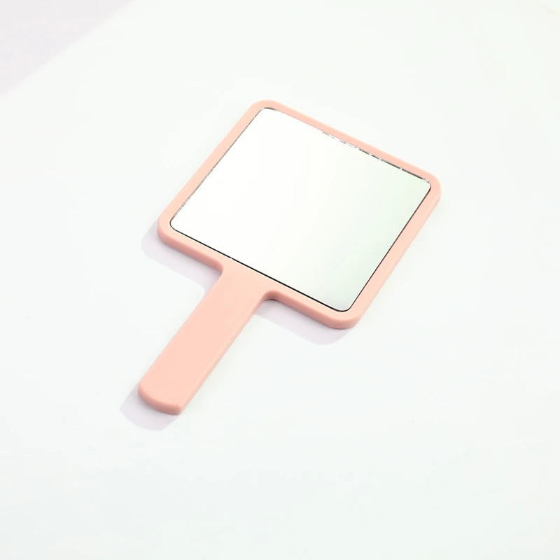 1PC Square Handheld Makeup Vanity Mirror with Handle Hand Mirror SPA Salon Compact Mirrors Eyelash Extension