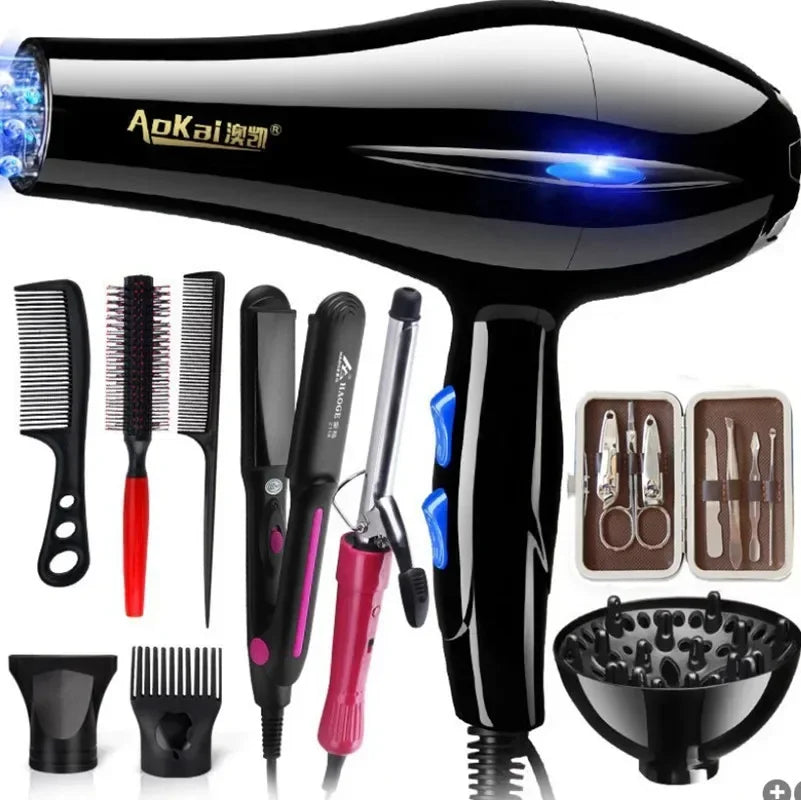 Professional Powerful Hair Dryer Fast Styling Blow Dryer Hot And Cold Adjustment Air Dryer Nozzle For Hairdresser Barber Salon Tools