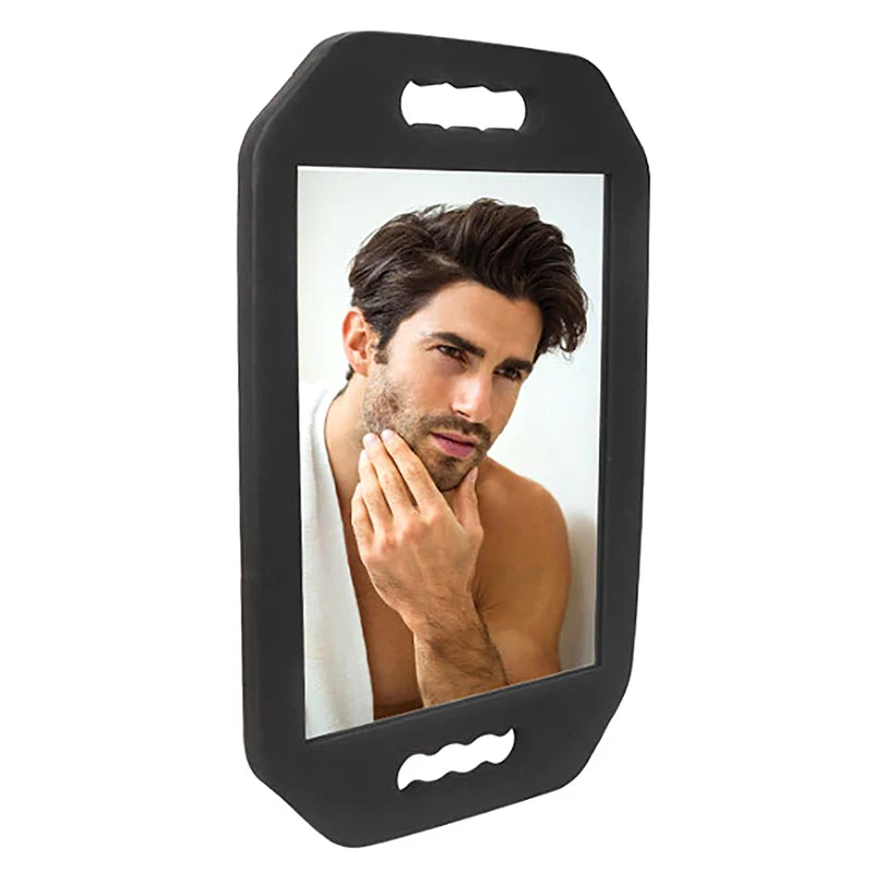 1PC Black Barber SHop Hair Salon Mirror With Foam Frame and Dual Handle Hairdressing Makeup Mirror for Salon Home Supplies