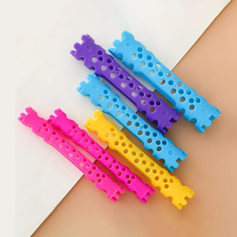 30pcs/set Hollow Cold Perm Rods with Rubberbands Heatless Classic Hair Curler Bars Light Weight Multiholes Root Perm 1904