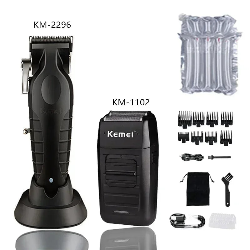 Kemei KM-2296 KM-2299 KM-1102 Professional Hair Clipper Kit Electric Shaver Male Hair Cutting Machine Men’s Trimmer Machine CE