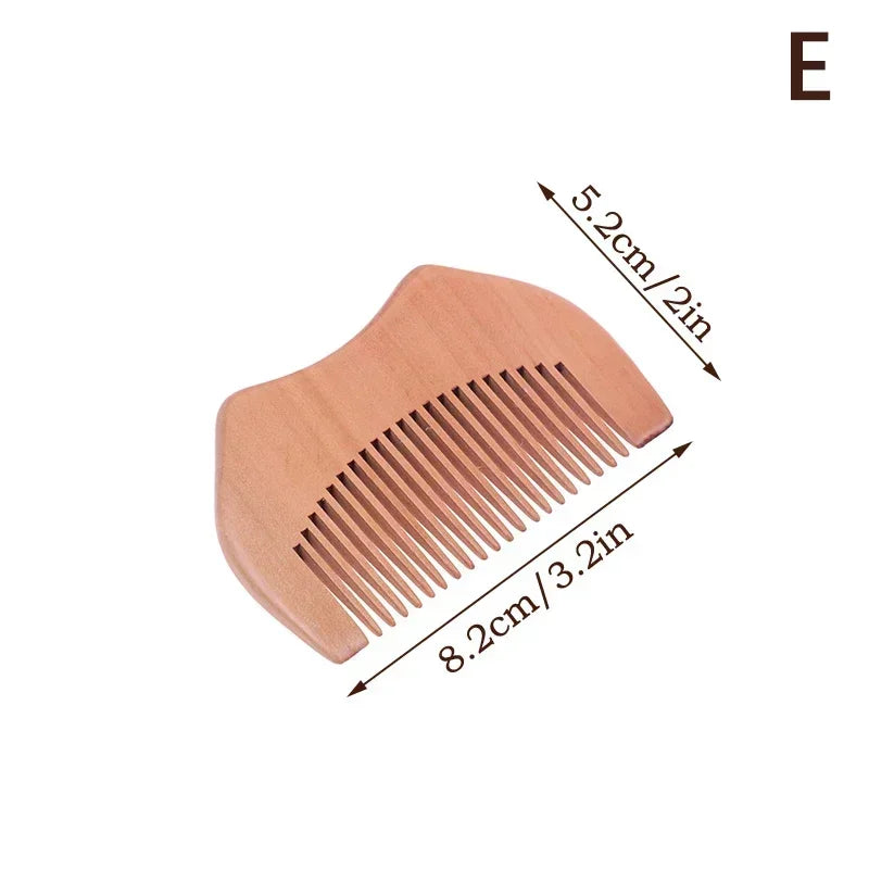 Wooden Beard Comb Mustache Hair Brush for Men Fine Coarse Teeth Perfect Beard Balms Essential Oils Combs Расческа Для Волос