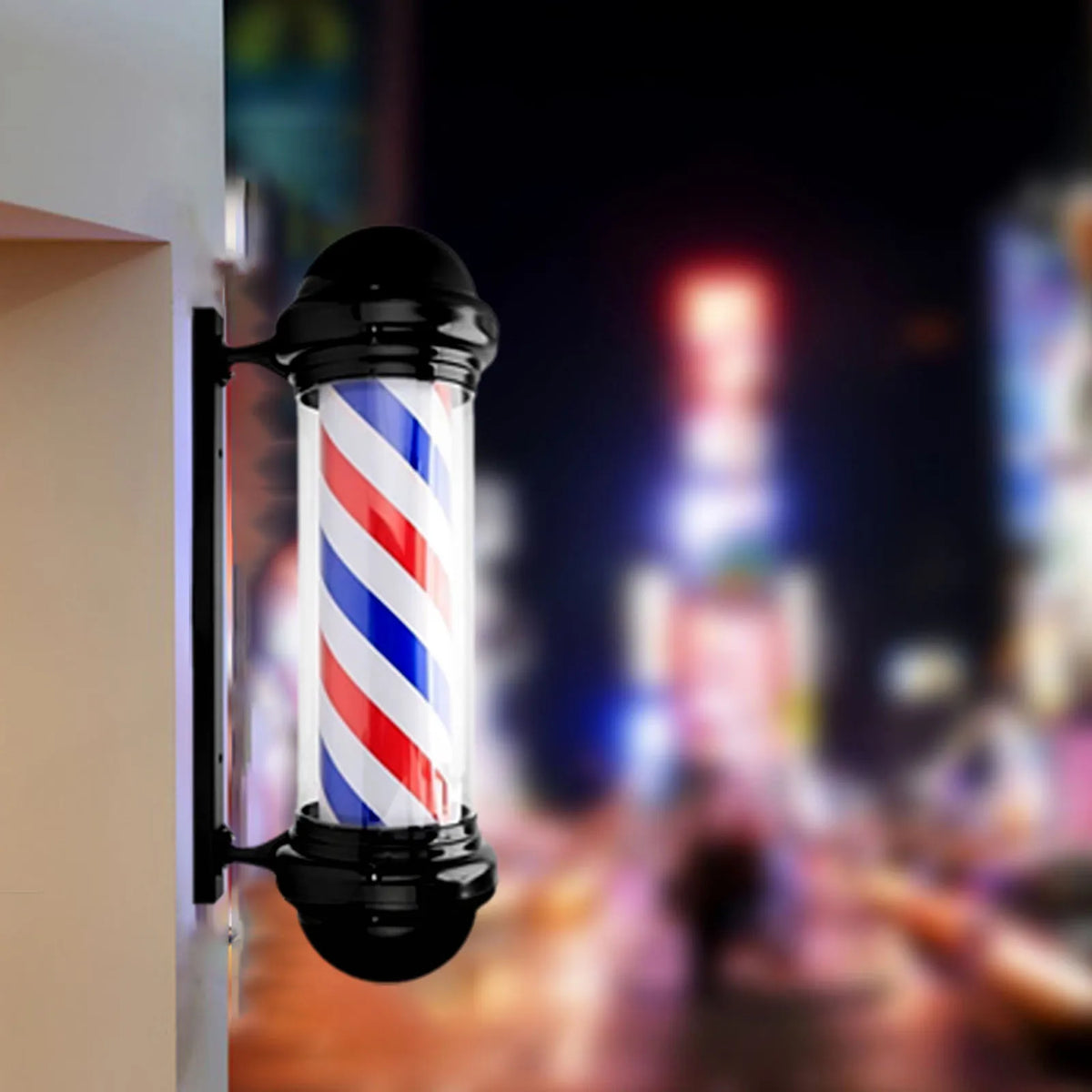 Barber Pole Light Sturdy Wall Hanging Salon Rotating Light Salon Open Sign Light for Beauty Salon Barbershop Outdoor Hair Salon