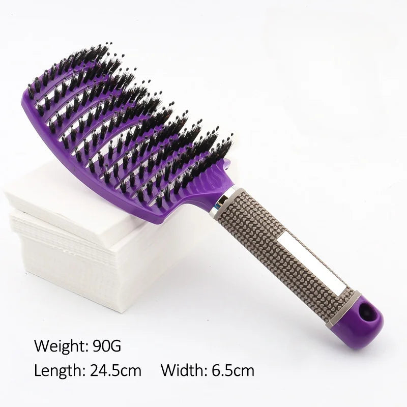 Salon Hairdressing Comb Bristle Girls Scalp Massage Combs Professional Wet Curly Detangle Hair Brush For Barber Styling Tools