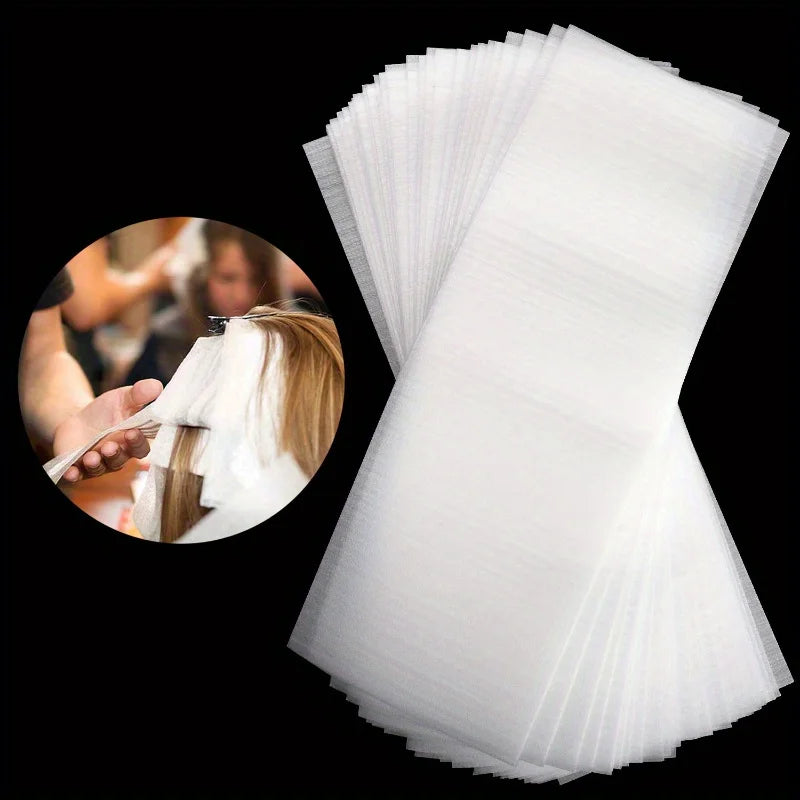 50PCS Reusable Foam Hair Wraps Hair Dye Paper Large Size Henna Repellent Hair Tint Paper Salon Professional Hair Coloring Strips
