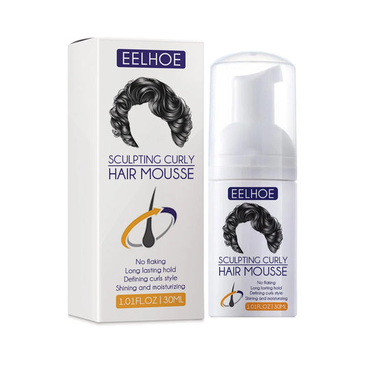 EELHOE Curly Hair Styling Mousse Hair Conditioner Volume Shaping Curling Boost Cream Curl Defining Nourishing Hair Care Elastin
