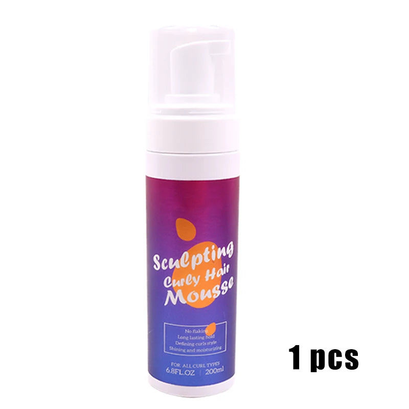 Plussign 200Ml Sculpting Curly Hair Mousse Moisturizing Frizz-Free Curl No Flaking Hair Foam Mousse For Styling Curly Hair