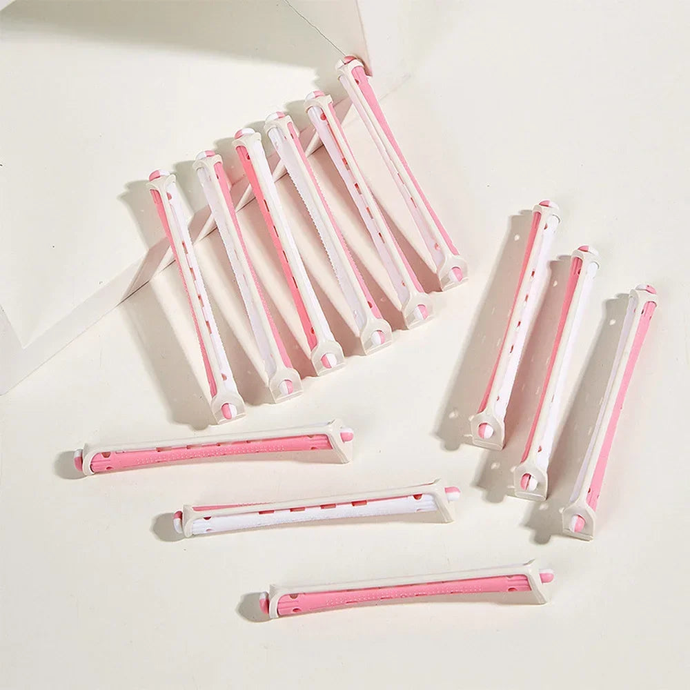 12pcs Hair Perm Rods Heatless Hair Curling Rollers Perming Rods Curlers Cold Wave Rods Flexible For Women Long Short Hair