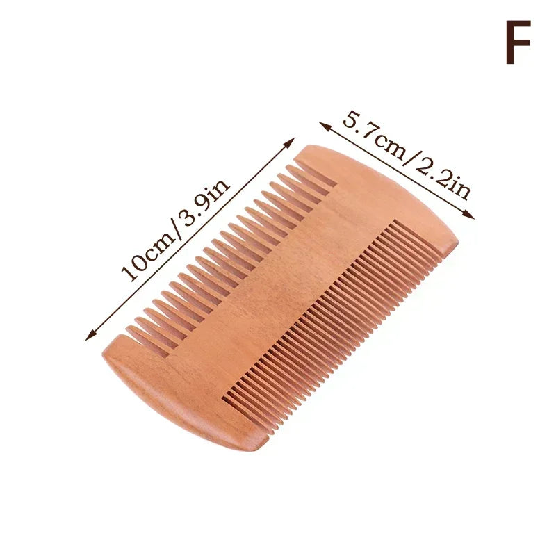 Wooden Beard Comb Mustache Hair Brush for Men Fine Coarse Teeth Perfect Beard Balms Essential Oils Combs Расческа Для Волос