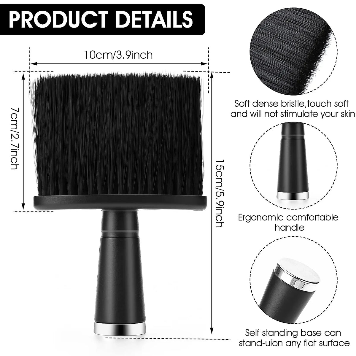 2pcs Barber Brush Set Hairdresser Clipper Blade Clean Brushes Neck Duster Brush Cleaning Hairbrush Barbershop Tools Accessories