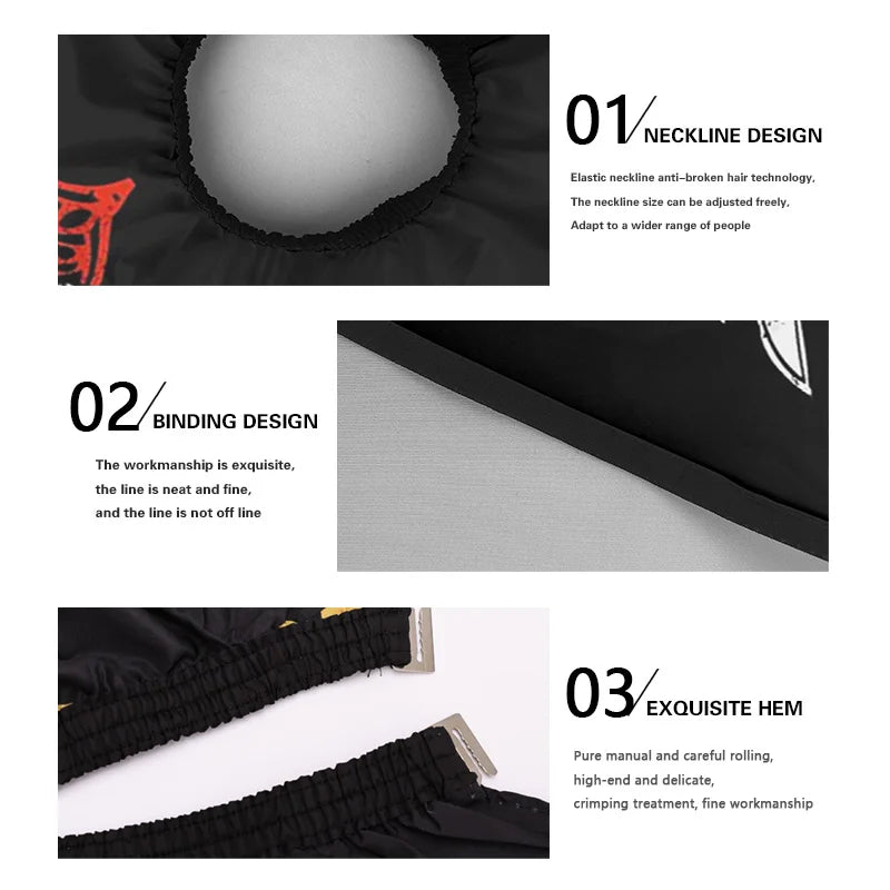Barber Black Haircut Cloth Hairdresser Apron Hair Cut Cape Hairdress Gown Hairdressing Coat Barbershop Salon Accessory
