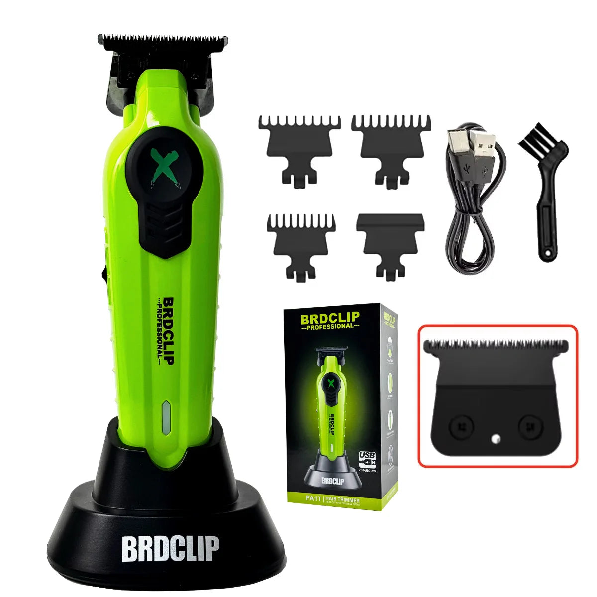 BRDCLIP FA1C NEW 7500RPM Barber Professional Hair Clipper High Speed Motor 2500mAh Electric Trimmer DLC Blade With Base