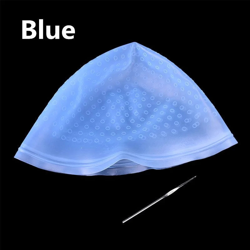 Reusable silicone hair color and bright dye cap for hairstyle tools