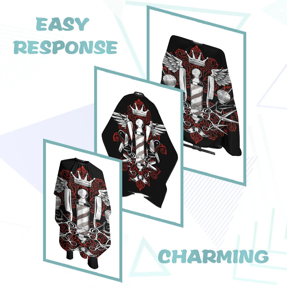 Barber Black Haircut Cloth Hairdresser Apron Hair Cut Cape Hairdress Gown Hairdressing Coat Barbershop Salon Accessory