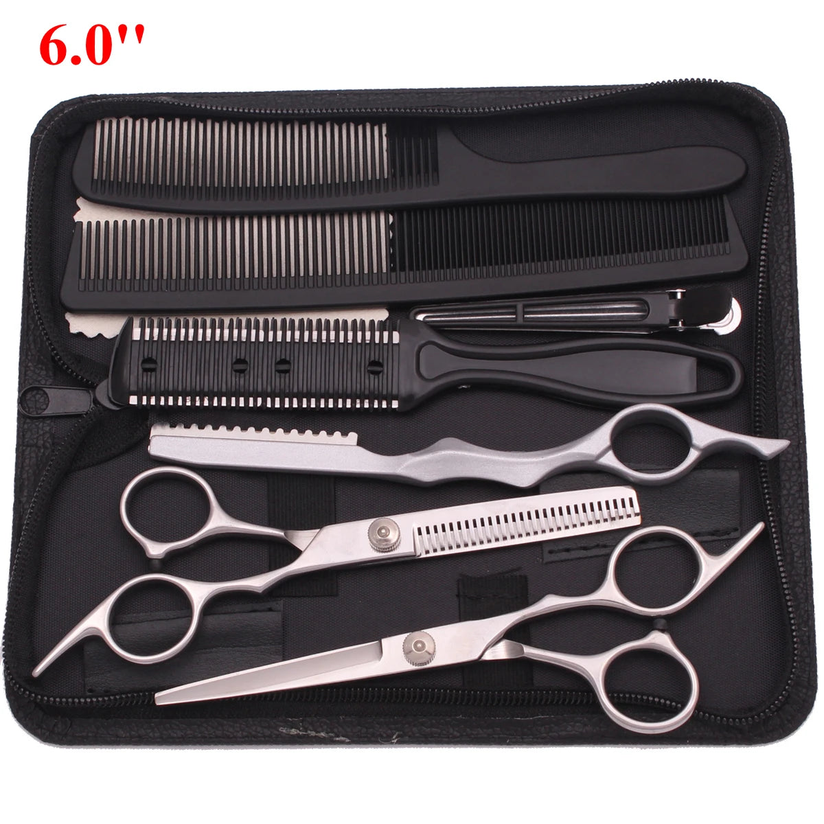 6'' Professional Hair Scissors Thinning Cutting Shears Hairdressing Comb Razor Set Salon Barber & Home Japan Steel