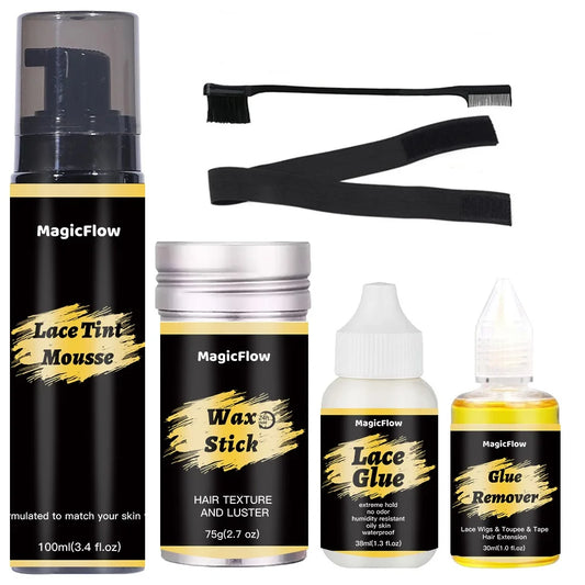 Installation Kit Set Hair Tint Mousse Hair Wax Stick Lace Tint Mousse Waterproof Invisible Lace Glue For Lace Front