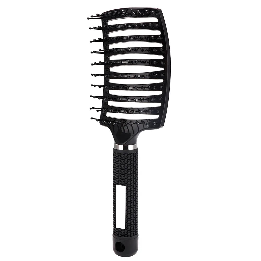 Hairdressing Comb Bristle Nylon Detangling Wet Dry Curly Brush Salon Hair Scalp Massage Brush Barber Home Hair Styling Comb Tool
