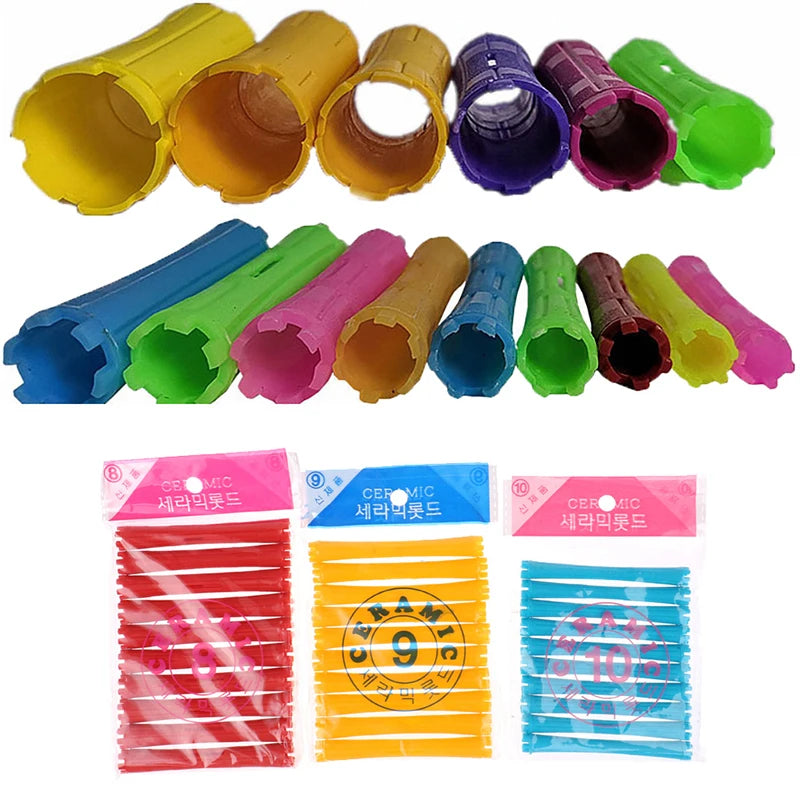 1Set 11 Sizes Hair Perm Rods Kit Cold Permanent Bar Plastic Curlers Home Use Hair Rollers Hairdressing DIY Tools Hair Style Tool
