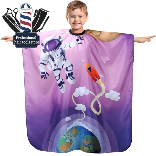 Kids Waterproof Hairdressing Cape Children Salon Hair Wrap Dyeing Haircutting Cartoon Cloth Styling Tools For Barber Shop