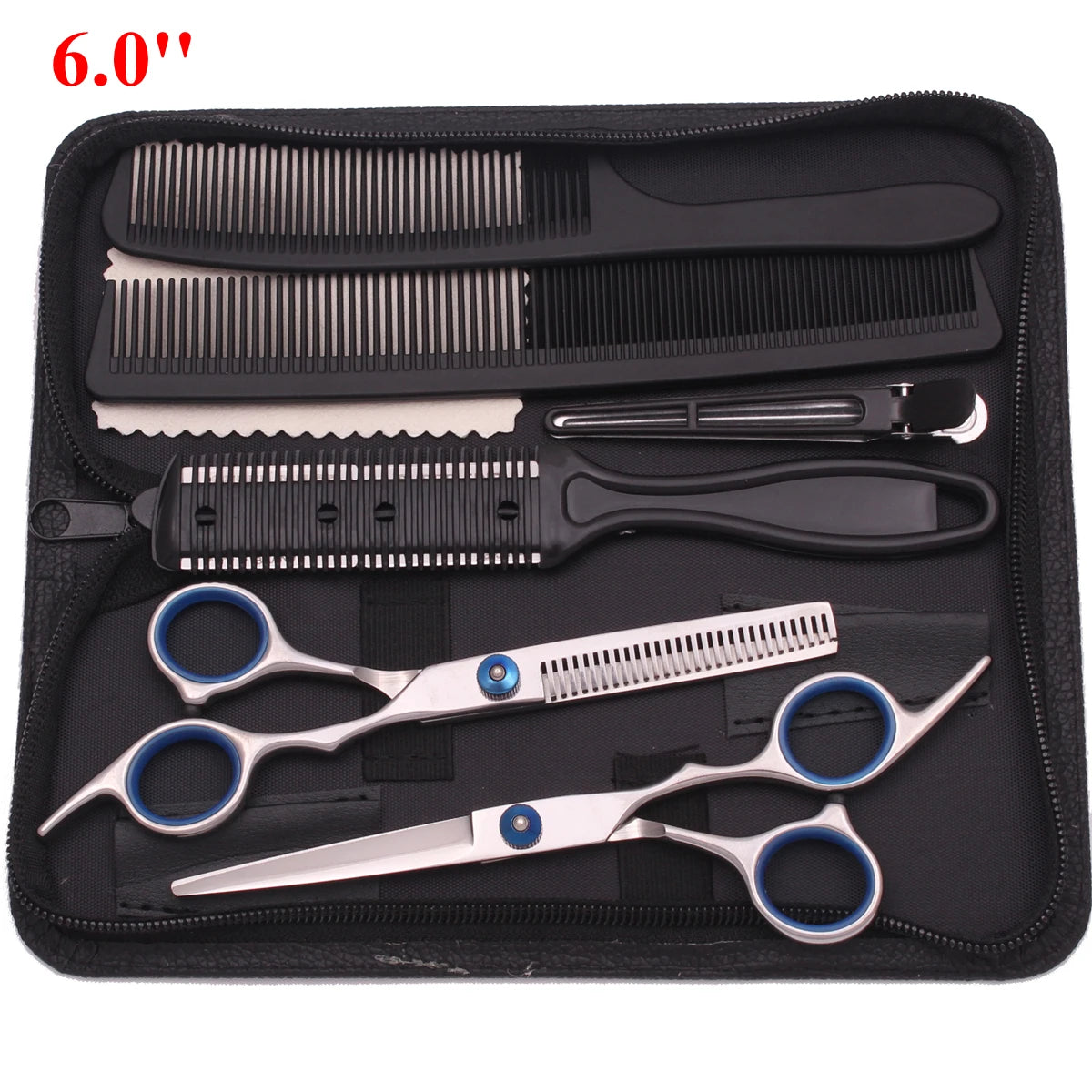6'' Professional Hair Scissors Thinning Cutting Shears Hairdressing Comb Razor Set Salon Barber & Home Japan Steel
