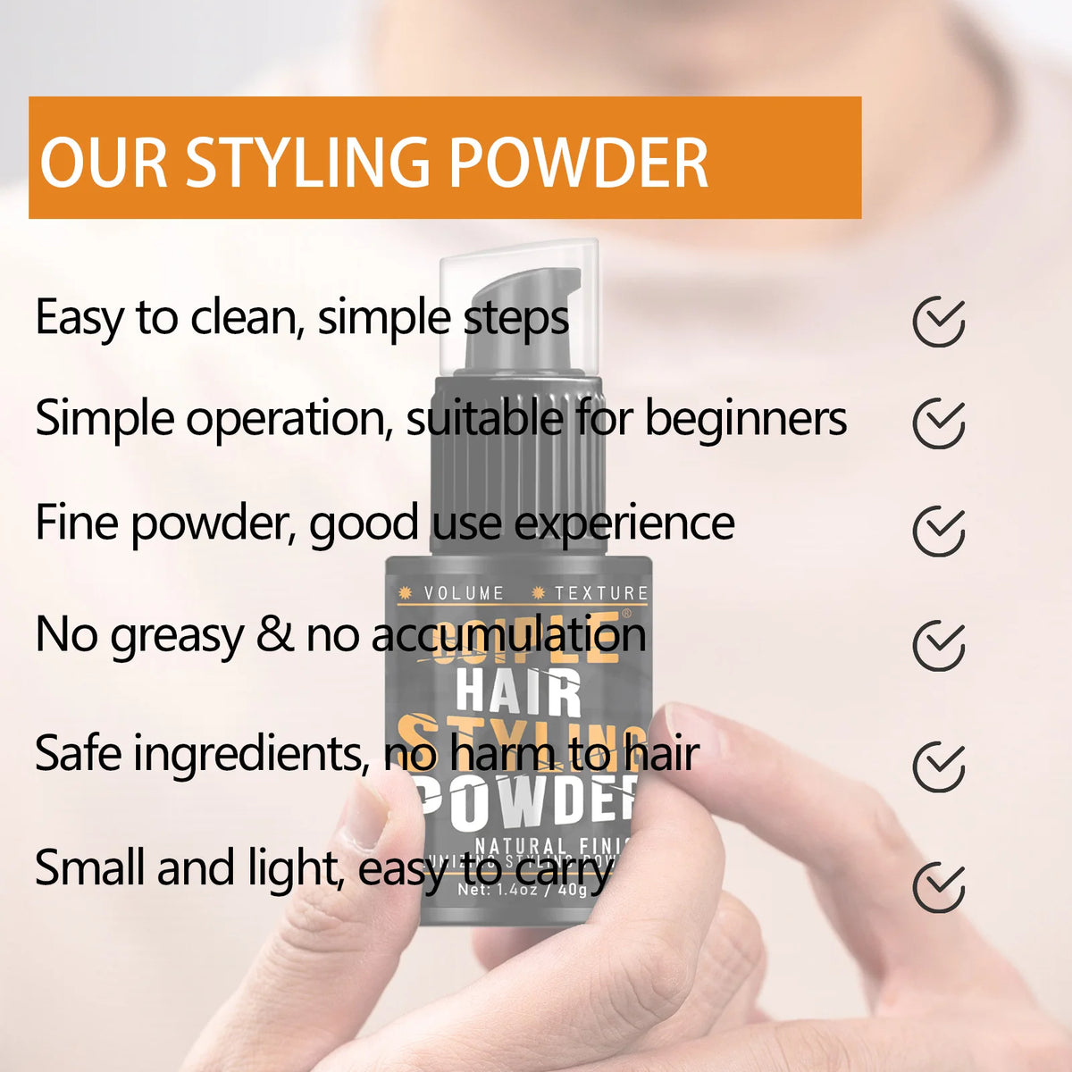 LOCKMIO Hair Styling Powder Increase Volume Capturing Modeling Hairstyles Long-Lasting Texture Powders Spray Unisex