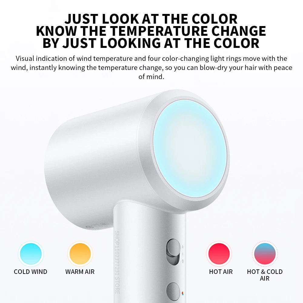 XIAOMI MIJIA H501 High Speed Anion Hair Dryers Wind Speed 62m/s 1600W 110000 Rpm Professional Hair Care Quick Drye Negative Ion