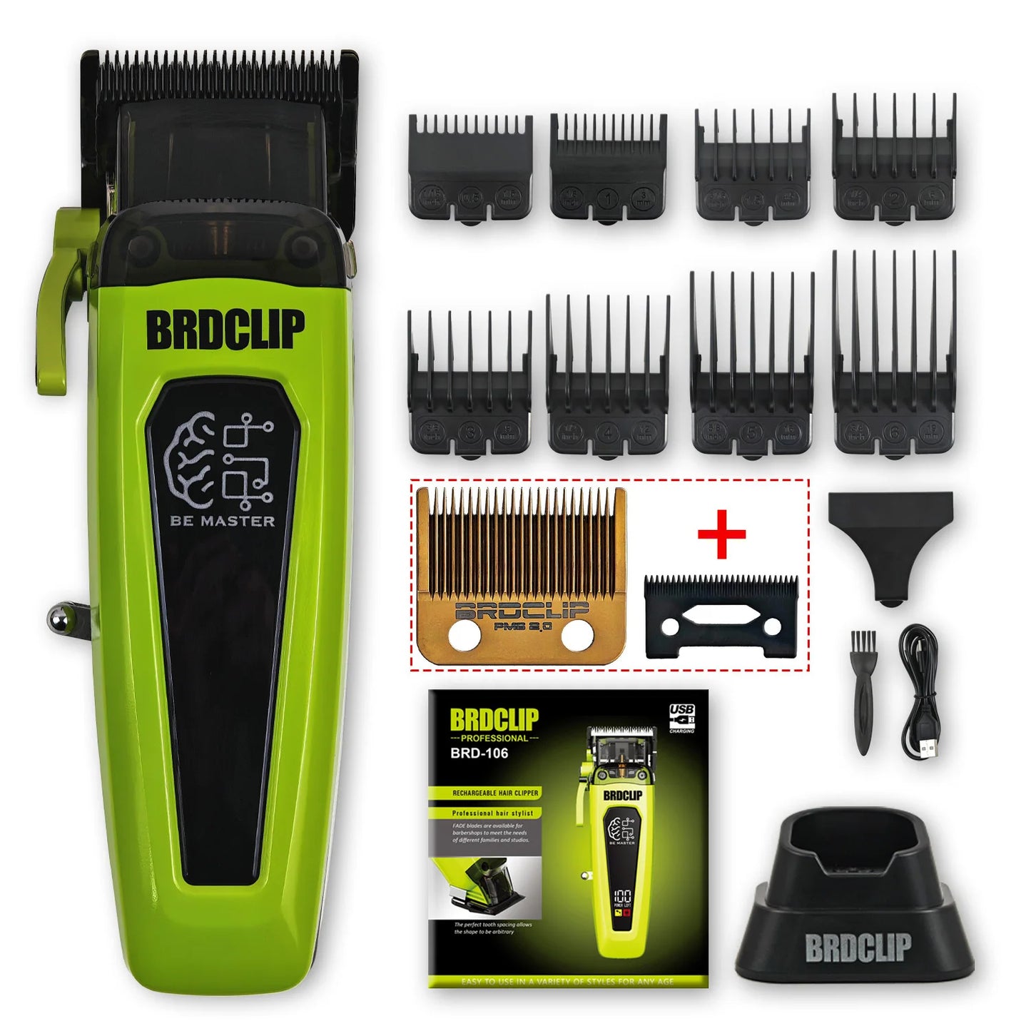 Barber Shop Set BRDCLIP 106 617 8008 Professional Electric Hair Clipper Hair Trimmer for Man Electric Shaver 3 Net DLC Blade
