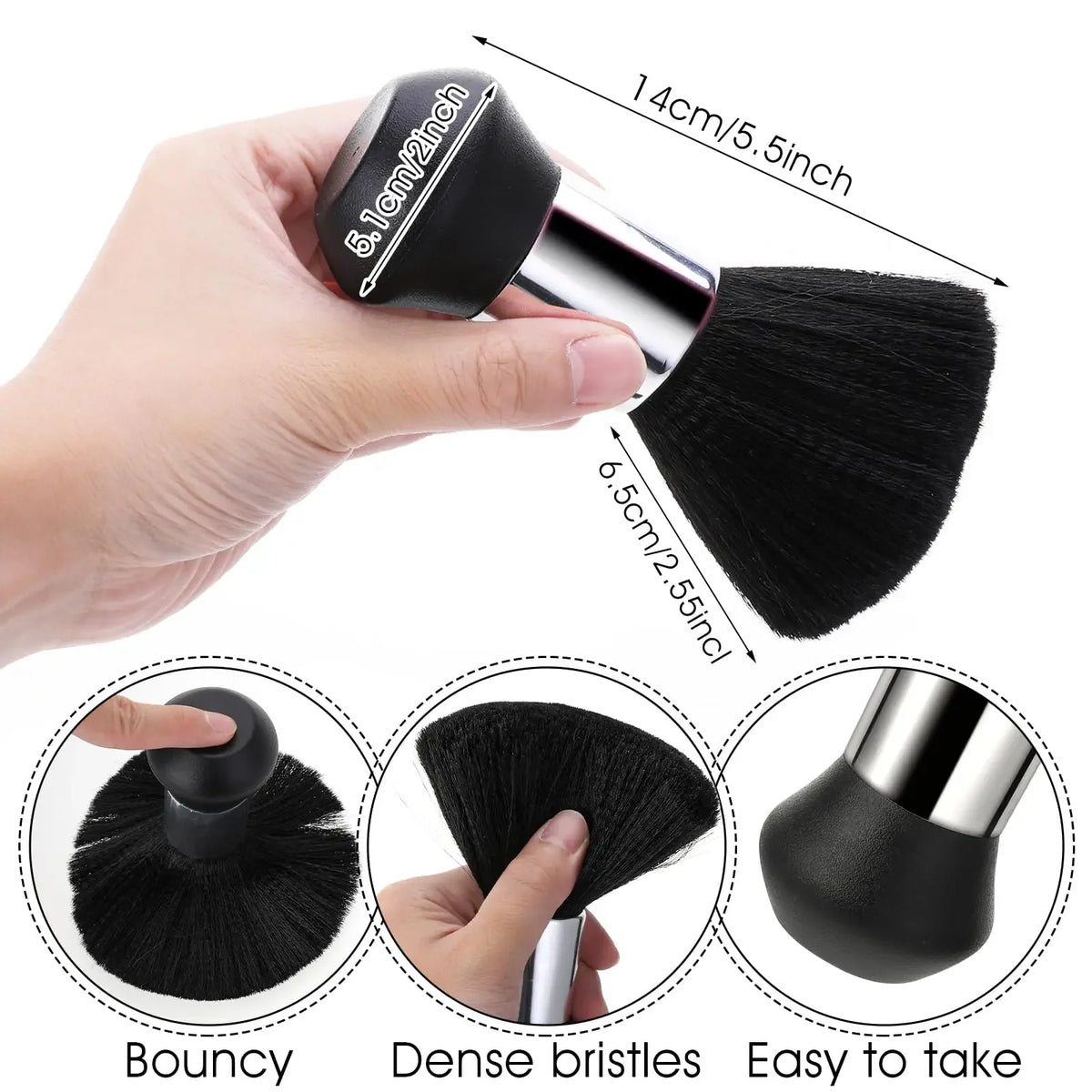 2pcs Barber Brush Set Hairdresser Clipper Blade Clean Brushes Neck Duster Brush Cleaning Hairbrush Barbershop Tools Accessories