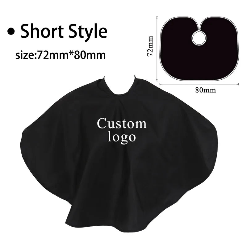 Custom Logo Hairdresser Barber Cape 3Pcs Black Waterproof Professional Hairstyle Cape Lighweight Home Sale Use Hair Cutting Cape