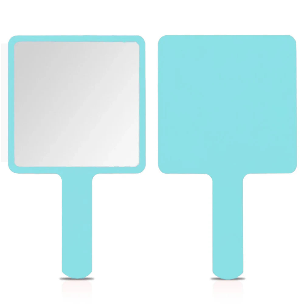 1Pcs Plastic Handle Handheld Makeup Vanity Mirror Portable Square Eyelash Extension Mirror Women Cosmetic Beauty Salon Supplies