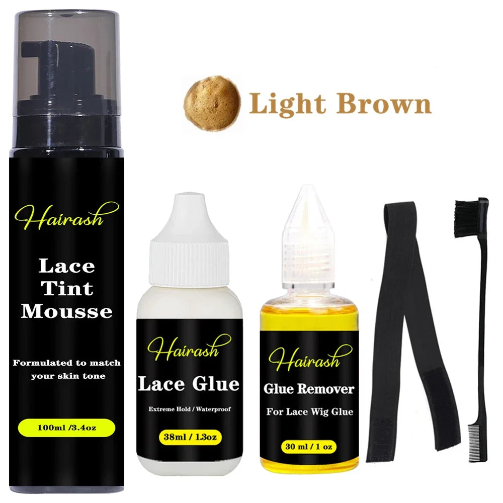 Front Lace Wig Glue Waterproof Adhesives  Remover Hair Wax Stick Lace Tint Mousse Wig Installation Kit