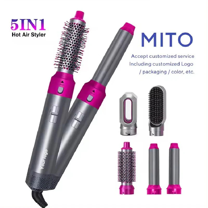 Professional Air Hair Styler 5 In 1 Hair Dryer  Hair Curling Straightening Hair Drying 1000W Hot Air Brushes