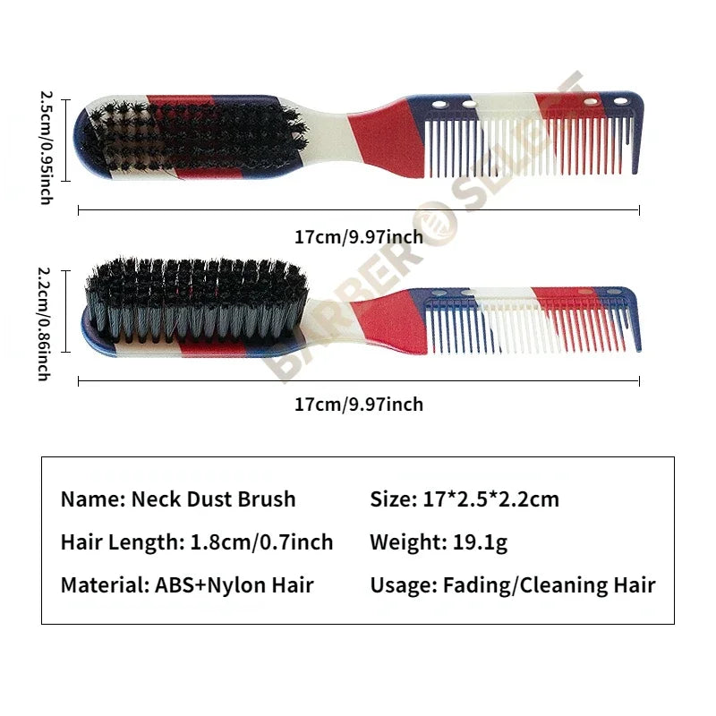 2pcs Barber Brush Set Hairdresser Clipper Blade Clean Brushes Neck Duster Brush Cleaning Hairbrush Barbershop Tools Accessories