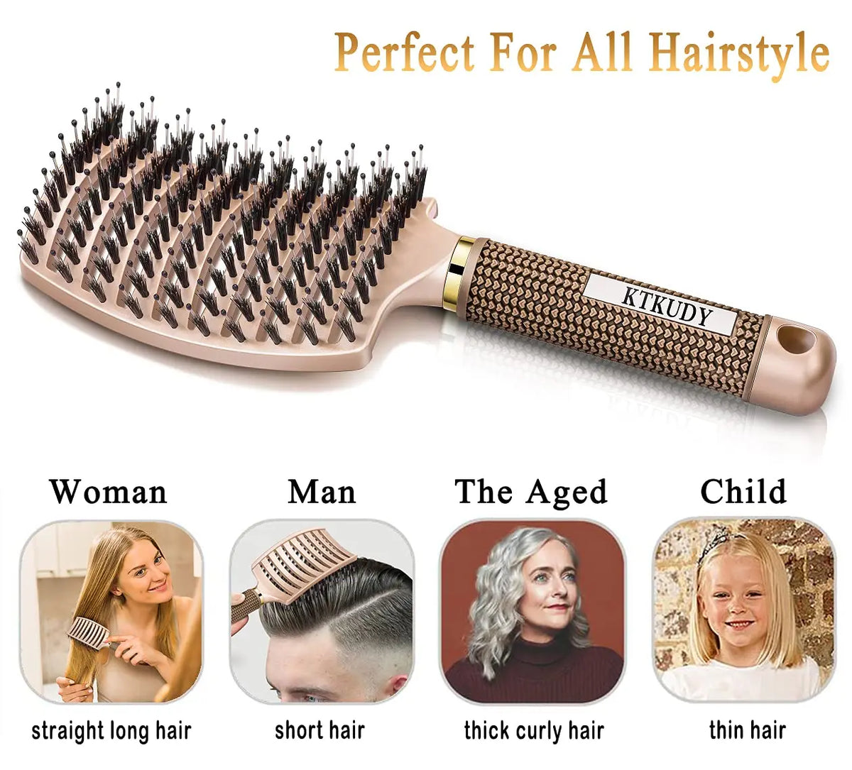 Hairdressing Comb Bristle Nylon Detangling Wet Dry Curly Brush Salon Hair Scalp Massage Brush Barber Home Hair Styling Comb Tool
