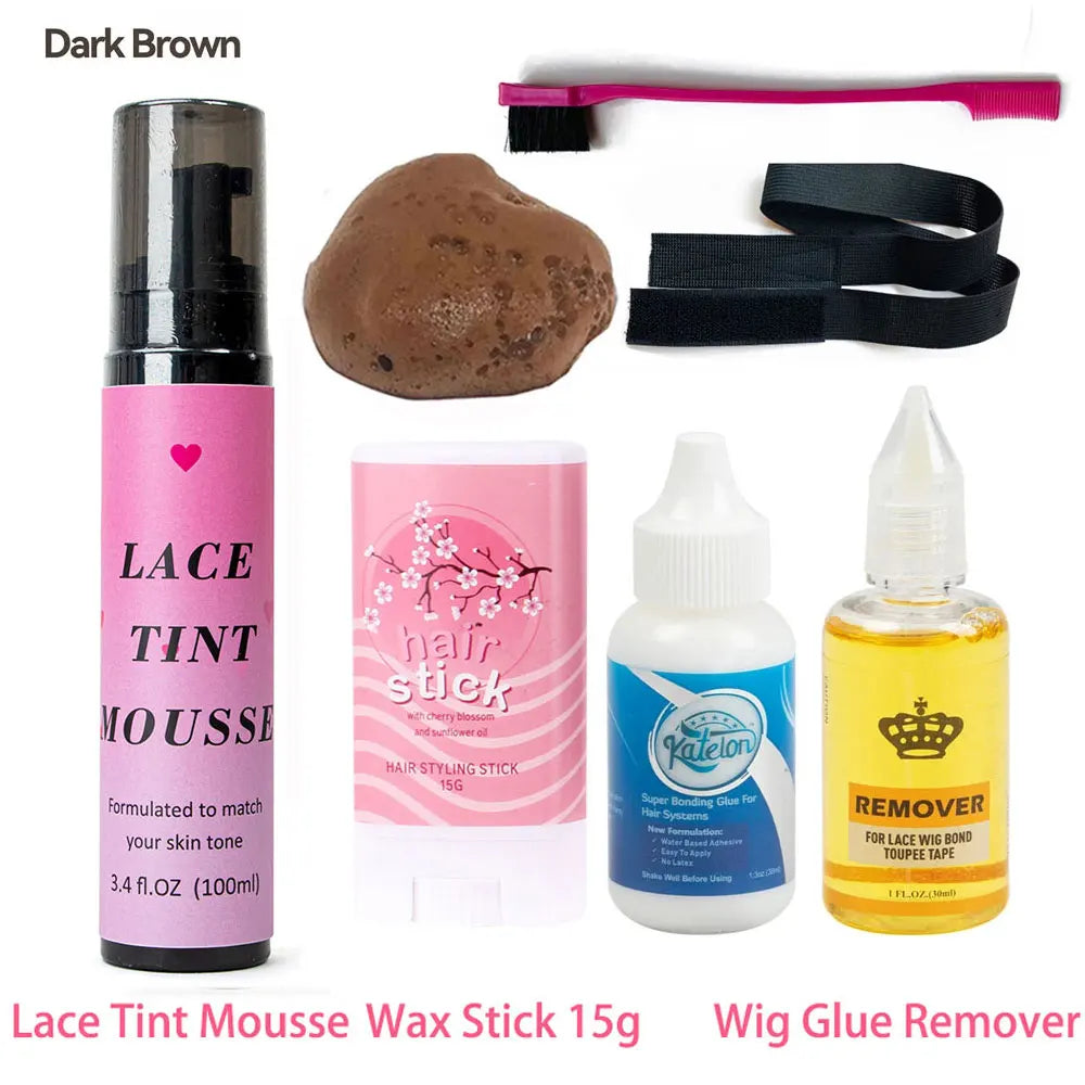 Hair Care products Lace Tint Mousse Melting Spray  for lace wigs wax for hair Edge Control gel Wig Installation Set hair gel