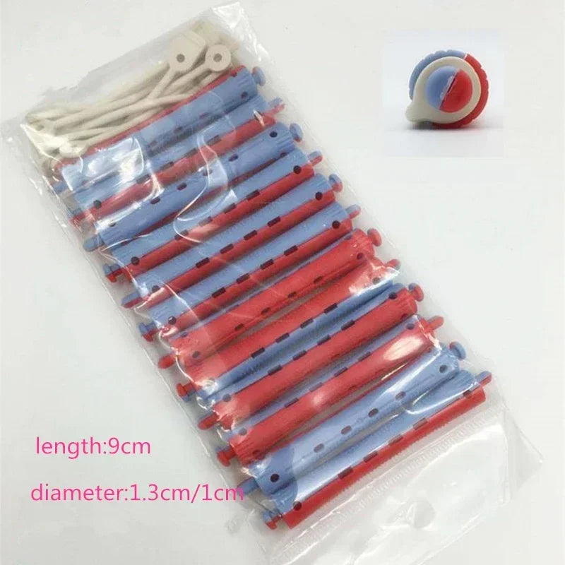 12pcs Hair Perm Rods Heatless Hair Curling Rollers Perming Rods Curlers Cold Wave Rods Flexible For Women Long Short Hair