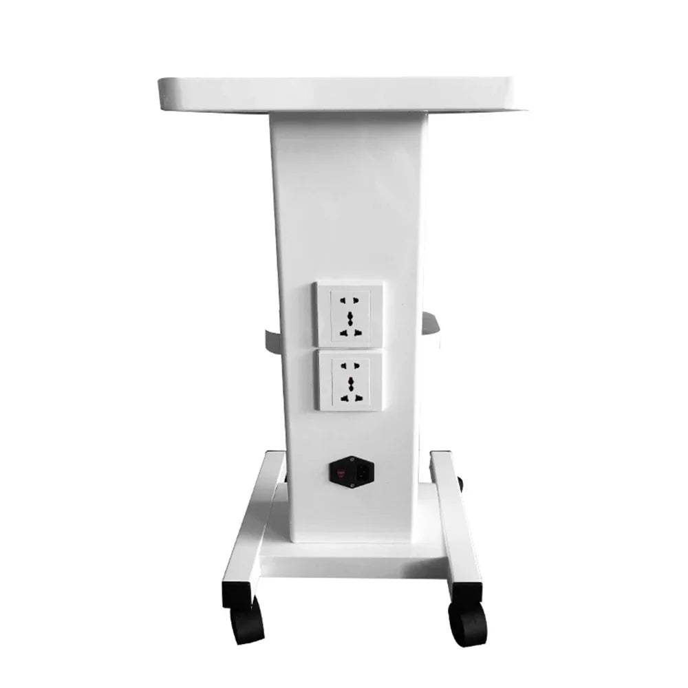 White Salon Trolley With Socket Stand Rolling Cart Beauty Wheel Holder Spa Cart Beauty Machine Spa Tool 45kg