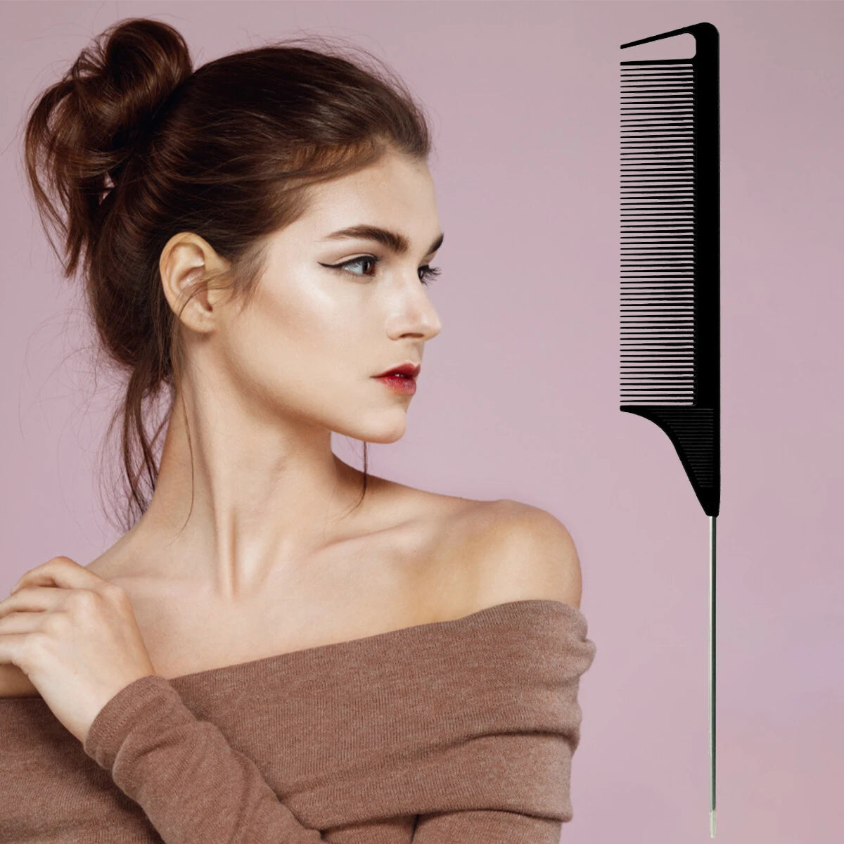 1Pcs Black Pointed Tail Salon Hairdressing Hair Styling Anti-static Comb Heat-resistant Salon Supplies Professional Hairdressing