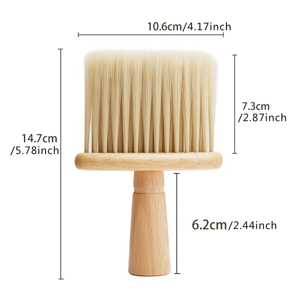Barber Neck Duster Brush Professional Broken Soft Hair Brushes Haircut Ear Face Cleaning Wooden Handle Hairdressing Styling Tool