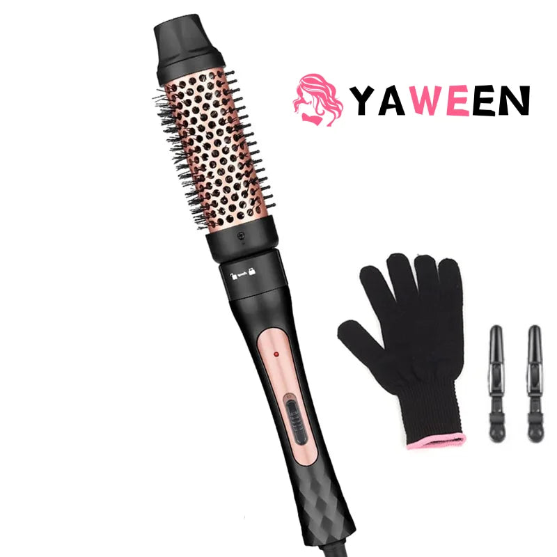 4-in-1 Curling Iron with Curling Brush, Professional Hair Curler 9-32MM Hair Straightener,Fast Heating Hair Styling Appliances