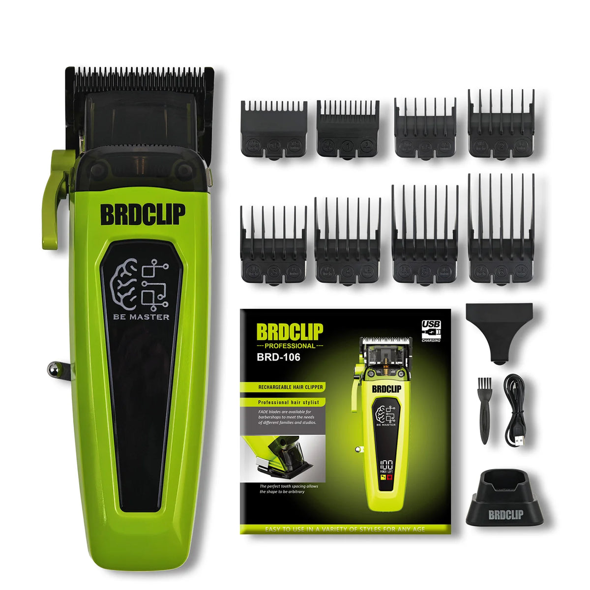 New Professional BRDCLIP BRD106 078 Hair Clipper 7500RPM 7200RPM Hair Salon Trimmer DLC Blade with Charging Base Barber for Men