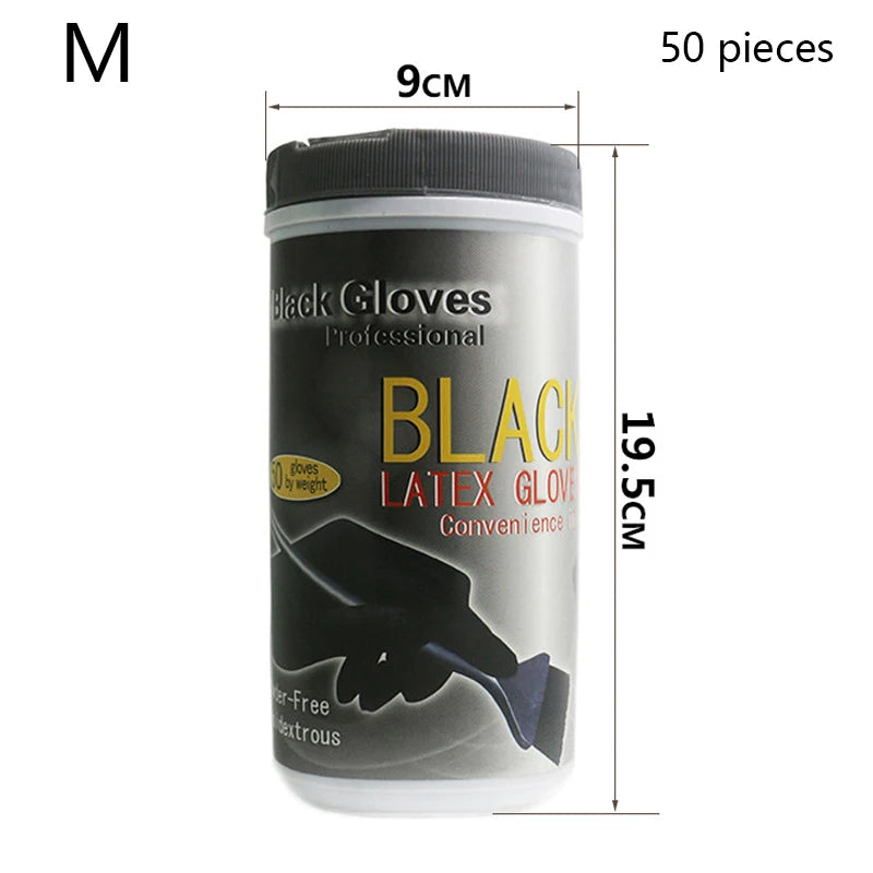 Black Rubber Gloves Waterproof Thickened Durable Salon Hair Colour Clean Products For Hair Professional Hairdressing Accessories