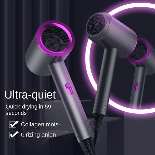 Hair Dryer Quick-Drying Low-Noise Electric Hairbrush Professional Blue Light Negative Ion Collagen Hair Care Dryer