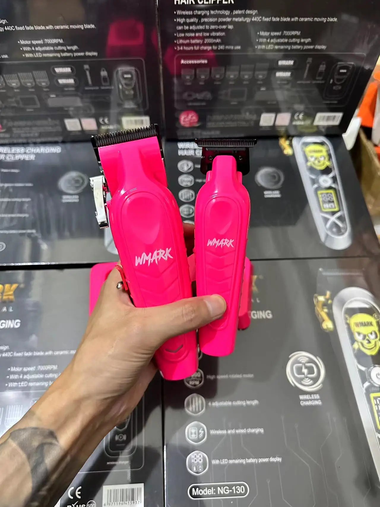 WMARK hair clipper NG-139+NG-339 oil head electric clippers hot selling charging base hair salon special