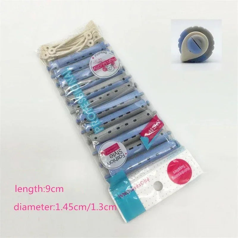 12pcs Hair Perm Rods Heatless Hair Curling Rollers Perming Rods Curlers Cold Wave Rods Flexible For Women Long Short Hair
