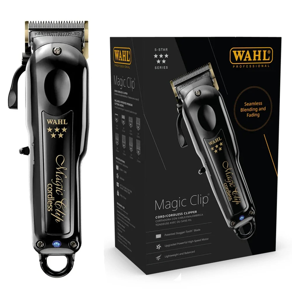 Original  Wahl Hair Clipper for Barbers, 5-Star Series, Cordless Hair Clipper, Magic Clip  & Detaliers & Vanish