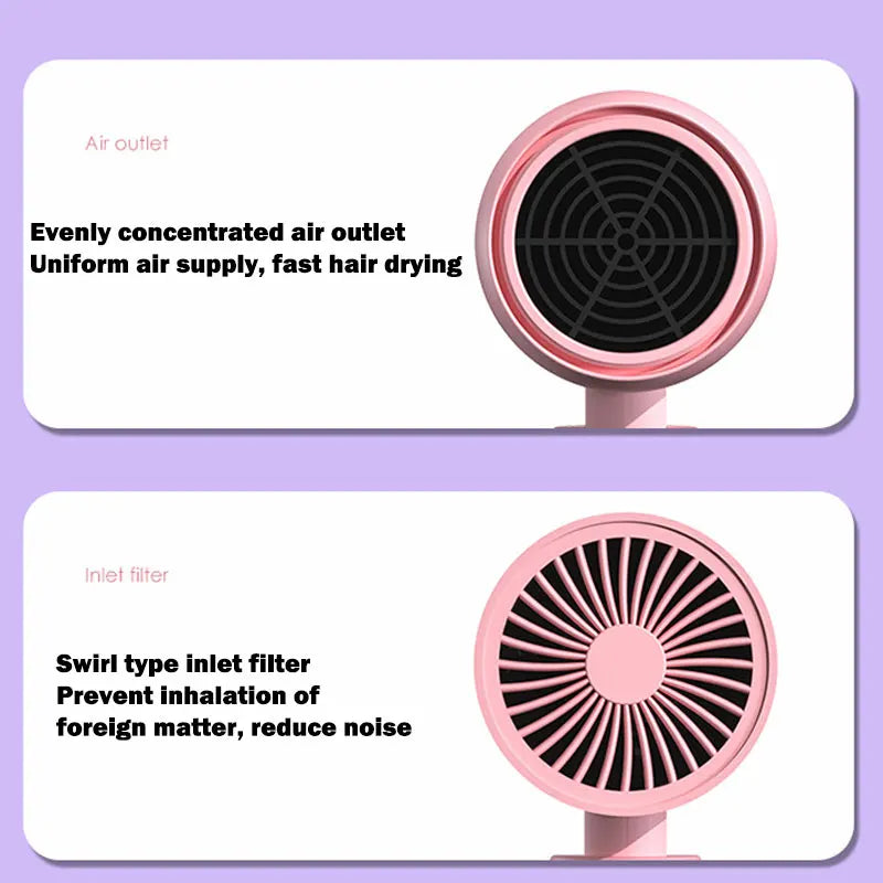 MIni Folding Hairdryer 750W with Carrying Bag Hot Air Anion Hair Care Travel Hair Dryer Dormitory Blow Drier 220V-240V