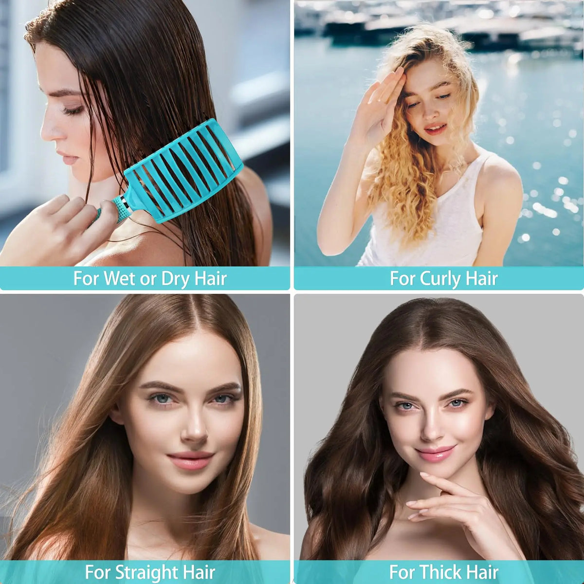Salon Hairdressing Comb Bristle Girls Scalp Massage Combs Professional Wet Curly Detangle Hair Brush For Barber Styling Tools