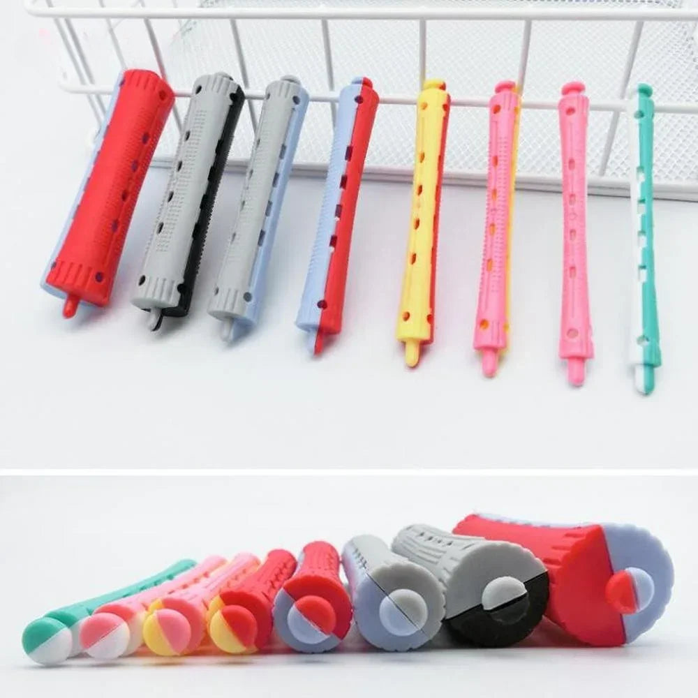 12pcs Hair Perm Rods Heatless Hair Curling Rollers Perming Rods Curlers Cold Wave Rods Flexible For Women Long Short Hair